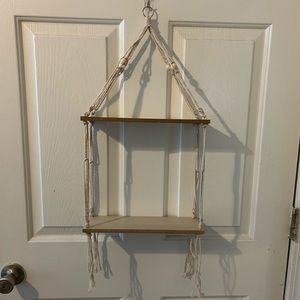 Macrame hanging shelves